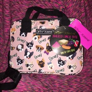 New Betsey dog faces insulated lunch cooler bag